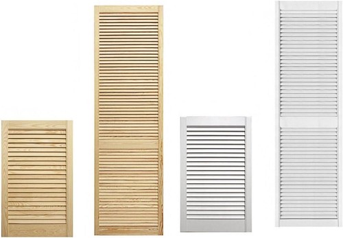 Wooden louvered door - door, pine