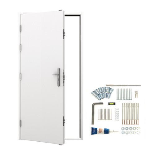 Steel security door with - door, 19