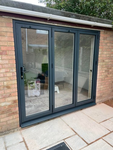 Grey glazed bifolds - bifolds, small